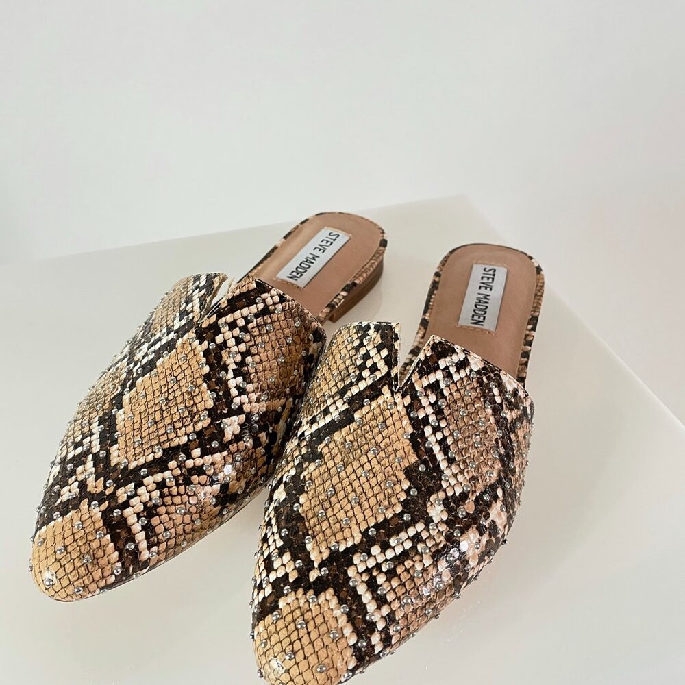 Steve Madden ‘Ally’ Snakeskin Embossed Slides Mul… - image 4